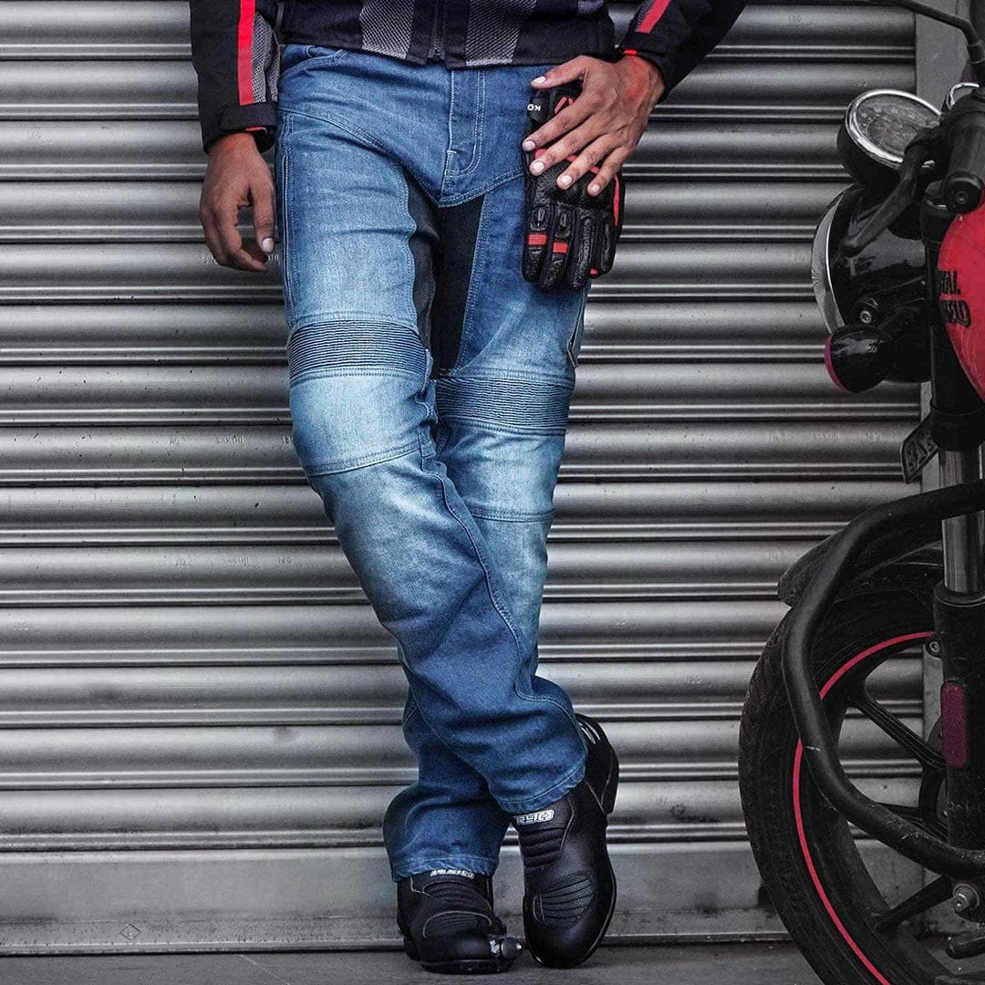 SKYLINEWEARS Men Motorcycle Riding Pants Denim Jeans Racing Cycling Pants  with 4 Knee Hip Protective Armor Pads - Walmart.com